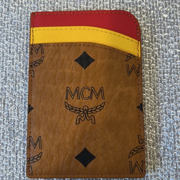 🦜MCM🦜Park N/S Zoo Parrot Card Case in Visetos Leather Mix - Picture 10 of 13